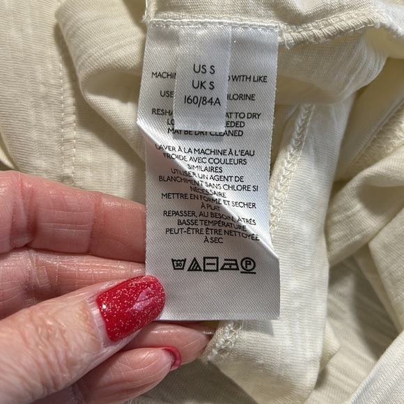 Anthropologie Pilcro Ruffled Open Back Top Ivory Ruffle Long Sleeve Sz Small NEW - Picture 11 of 15